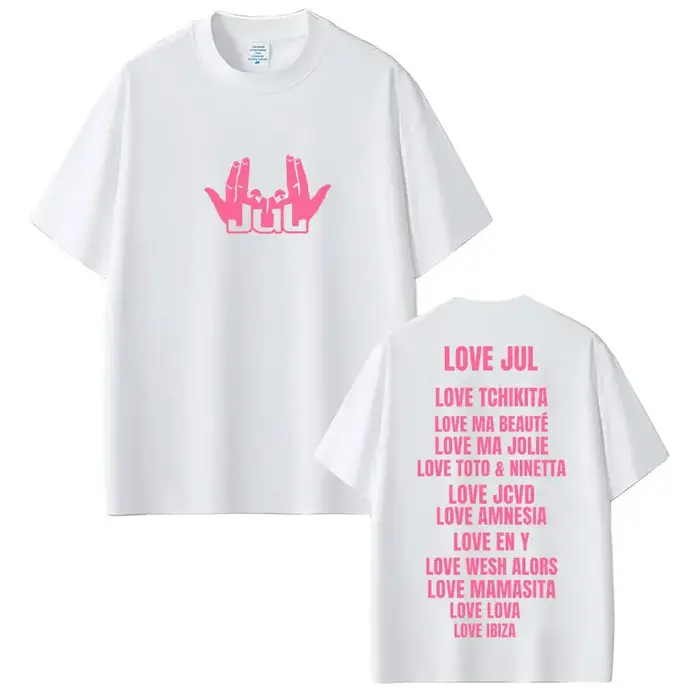 Rappeur Jul Love Jul T-shirt graphique classique hommes femmes mode Hip Hop manches courtes coton surdimensionné