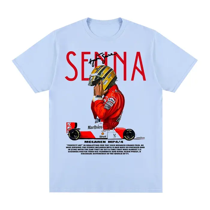 Brésilien Ayrton Senna T-shirt Vintage Graphique Surdimensionné Respirant Coton Hommes