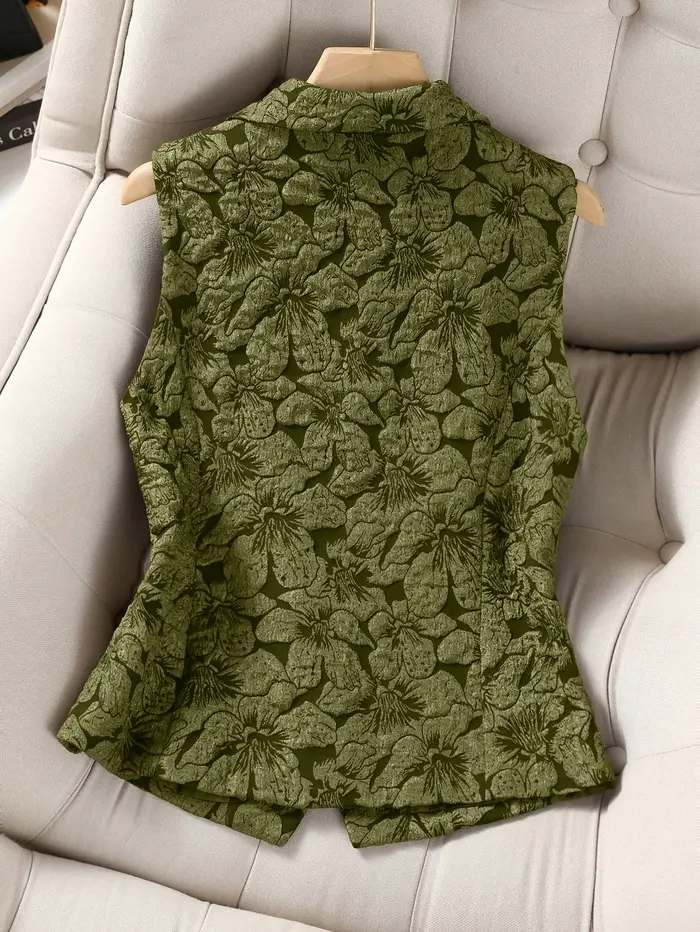 Gilet Blazer Jacquard sans manches pour femmes