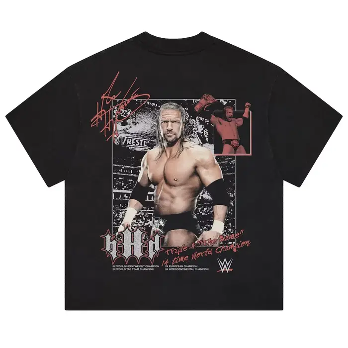 Triple H 100% coton chemise homme surdimensionné portrait graphiques