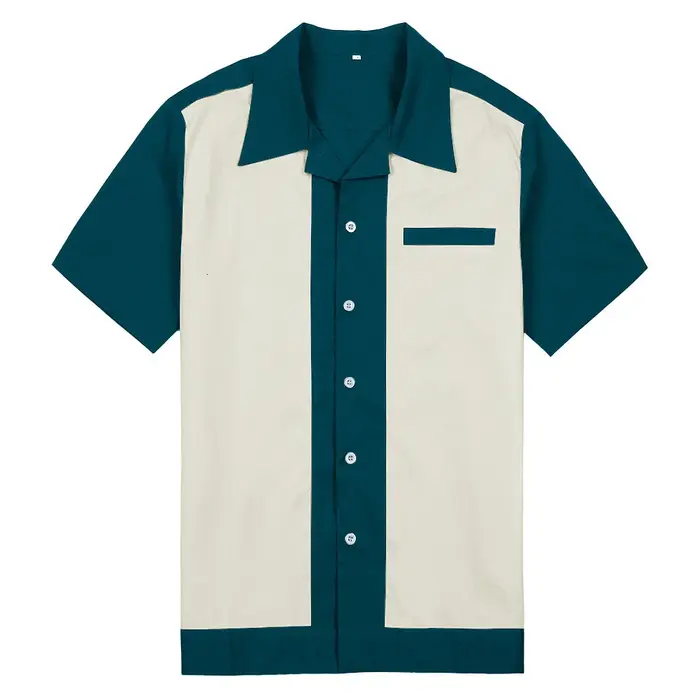 Chemise de bowling à rayures verticales pour hommes, chemise Charlie Harper des années 50, chemises 