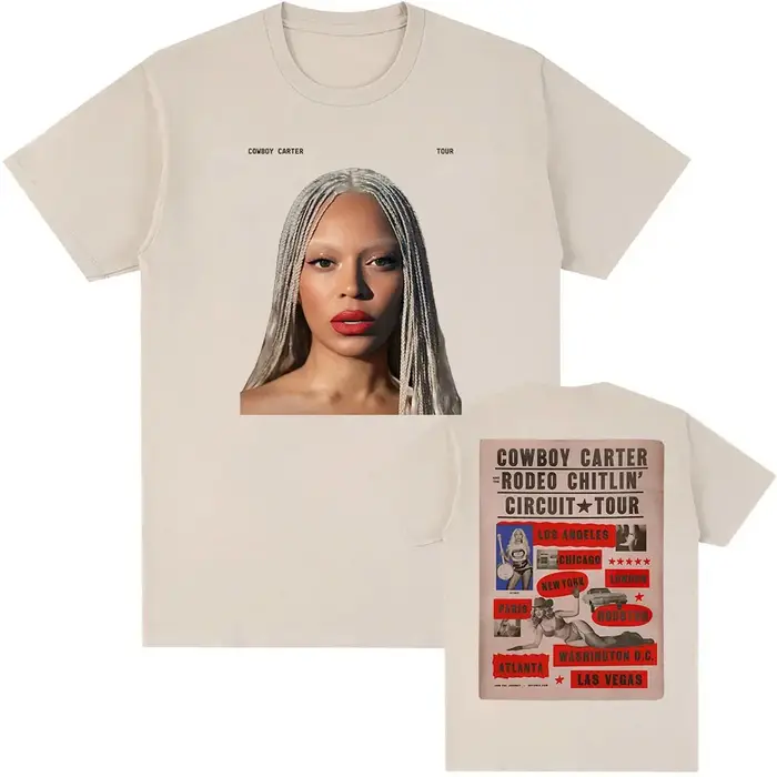 Beyoncé COWBOY CARTER TOUR 2025 T-shirt été femmes hommes t-shirts à manches courtes col rond
