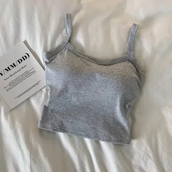 Haut court femmes Sexy hauts sans manche mode femme sous-vêtements dame Camisole fille basique T-shirt gilet Lingerie soutiens-gorge bustiers chaud