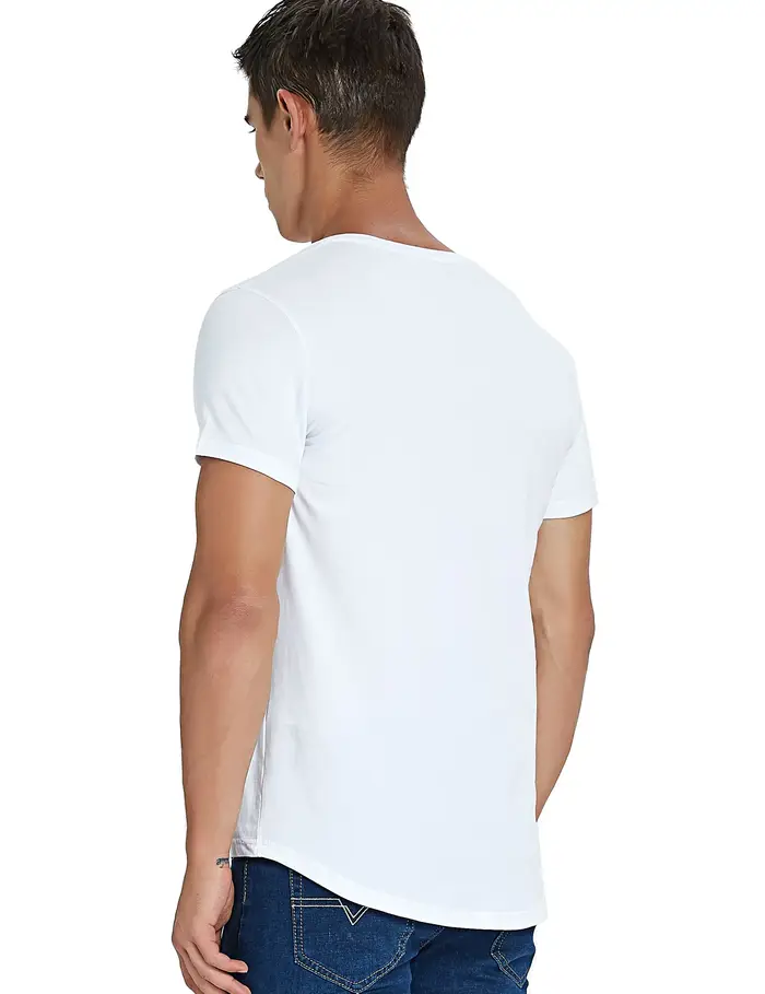 T-shirt à col en V profond pour hommes