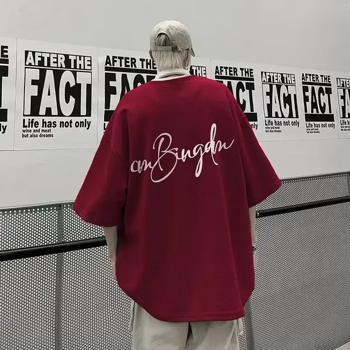 M-8XL été hommes T-shirt surdimensionné coréen décontracté Style ample lettre étoile Signature impre