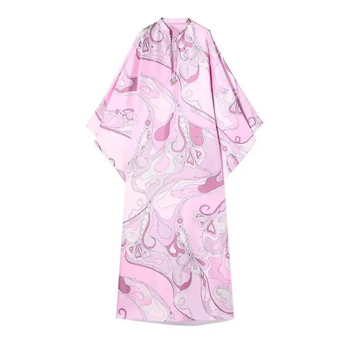 Robes surdimensionnées à manches chauve-souris imprimées numériques pour femmes