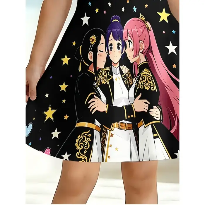 Robe T-shirt imprimée K-POP Anime Idol Group pour fille