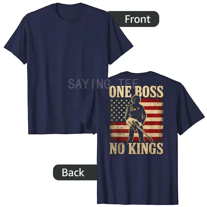 T-shirt One Boss No Kings, T-shirts de protestation du 4 juillet No Kings, motif drapeau américain, vêtements de mode pour hommes, cadeau original