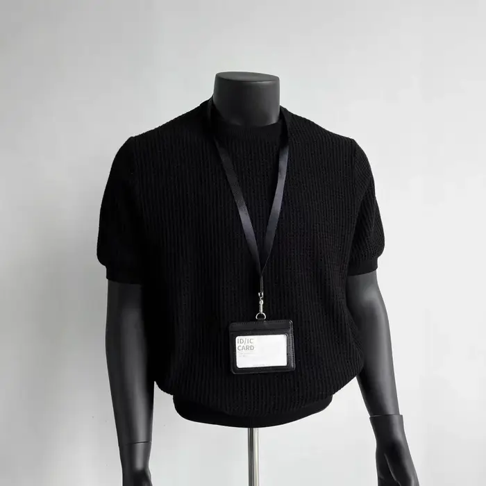 Pull en tricot à manches courtes pour hommes