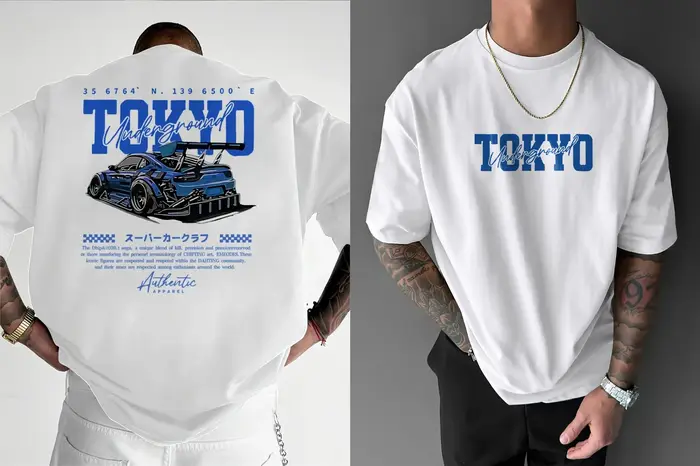 T-Shirt de dérive de voiture de course JDM pour hommes