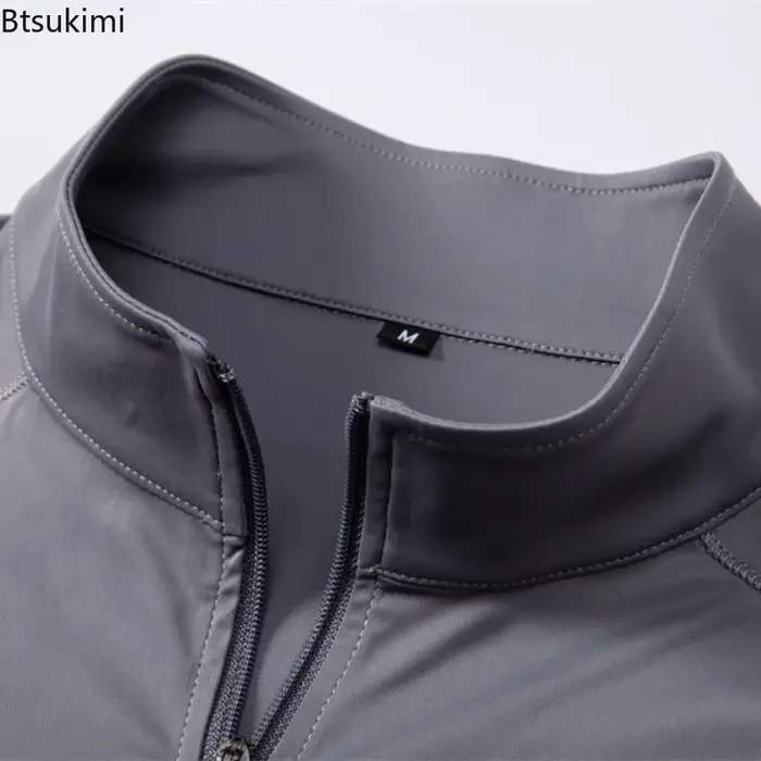 Nouvelle Collection Printemps-Été 2026 – T-shirt Anti-UV UPF100+ à Manches Longues et Demi-Zip pour Homme – Idéal Pêche et Randonnée en Extérieur