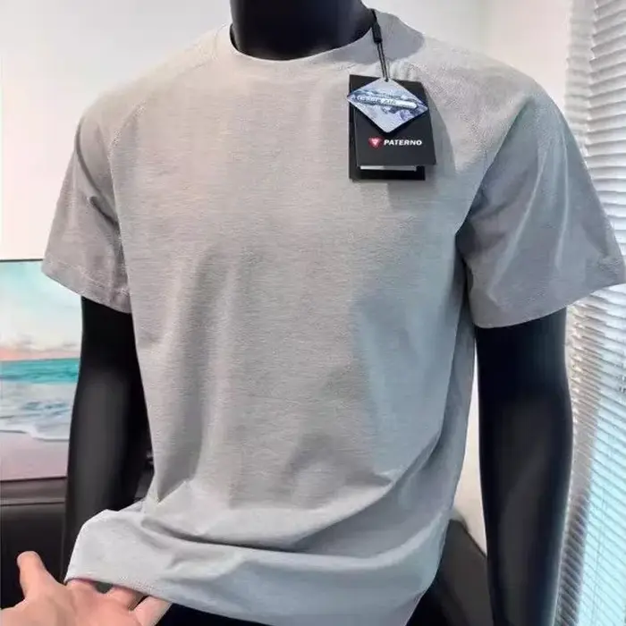 T-shirt de sport simple à séchage rapide pour homme, été, couleur unie, course à pied, entraînement, fitness, manches courtes, absorbant la transpiration, vêtements de cyclisme