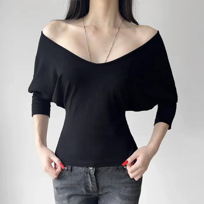 T-Shirt ajusté à épaules dénudées pour femmes