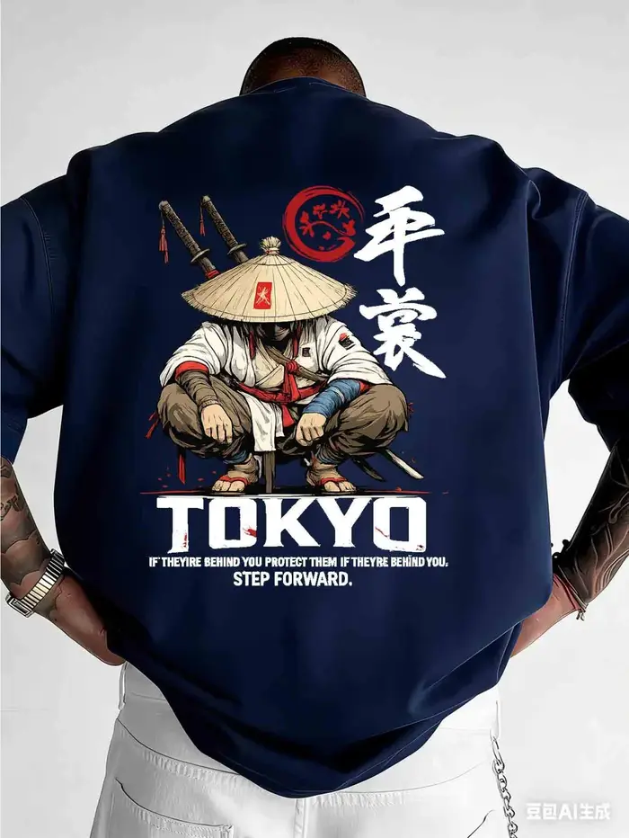 T-shirt Ninja Warrior japonais pour hommes