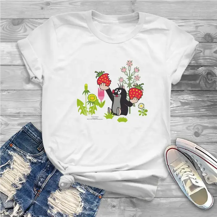 T-shirt Anime Krtek pour femme, The Mole, Maulwurf, Erdbeeren, Zones Me Clothes, Unisex Blusas T Shi