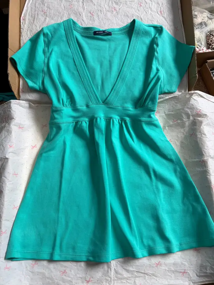 T-shirts vert à ourlet brut pour femme