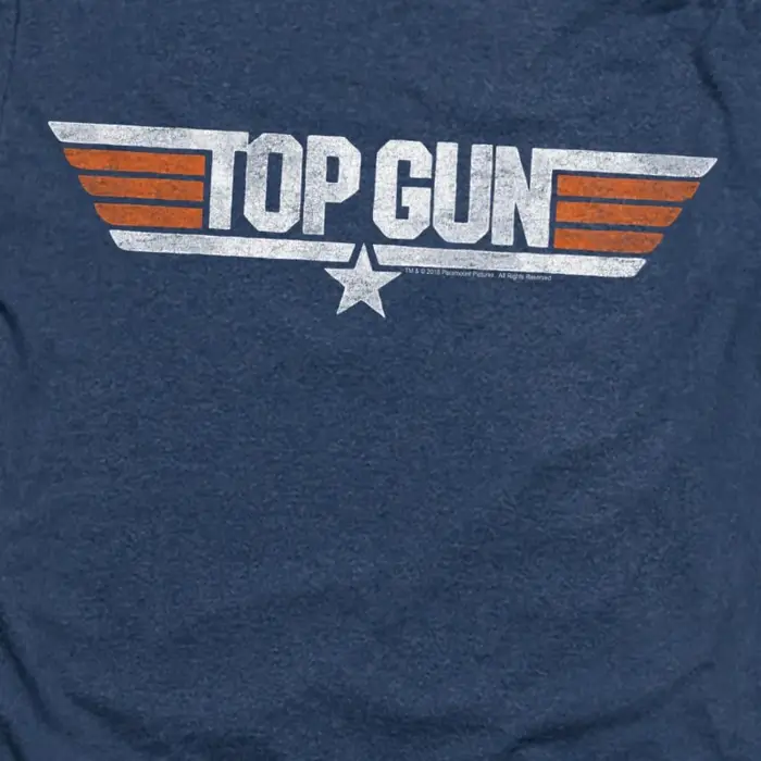 T-shirt Top Gun avec logo vieilli (Marron chiné) Nouvelle collection été 2026 pour femme