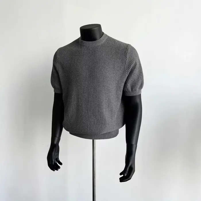 Pull en tricot à manches courtes pour hommes