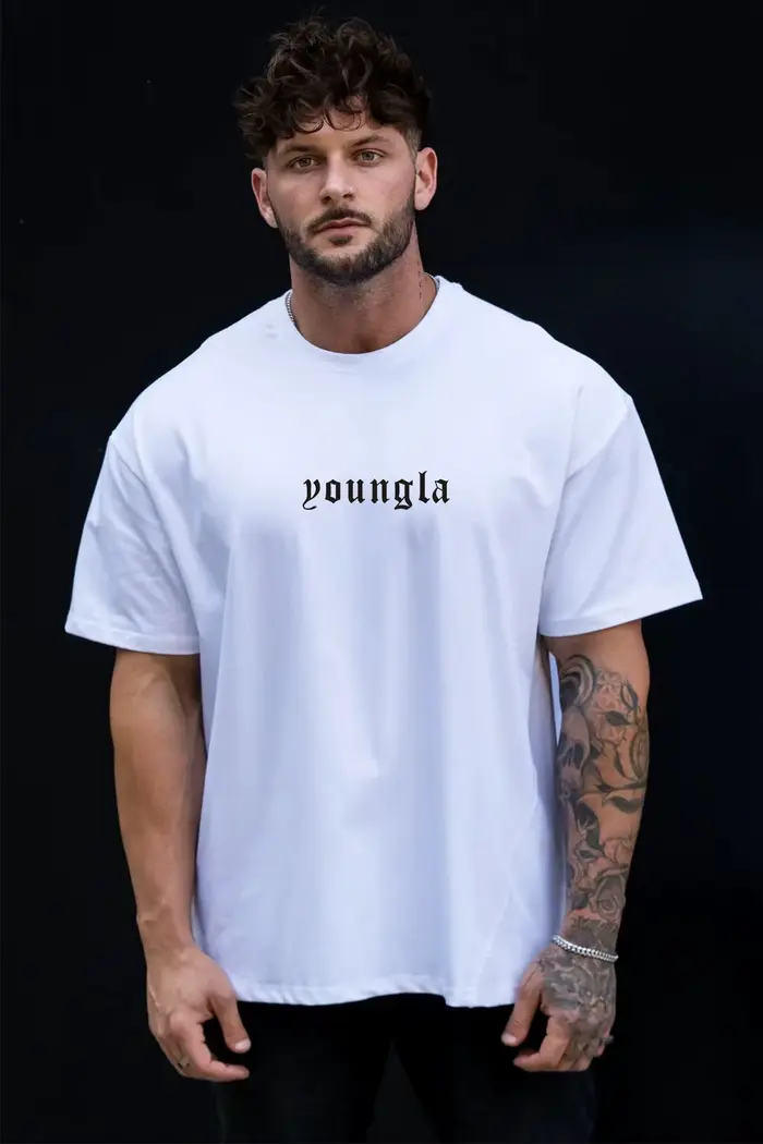 YA hommes surdimensionné jachère T-Shirt été nouveau sport Fitness coton col rond manches courtes Joggers gymnase course formation T-Shirts