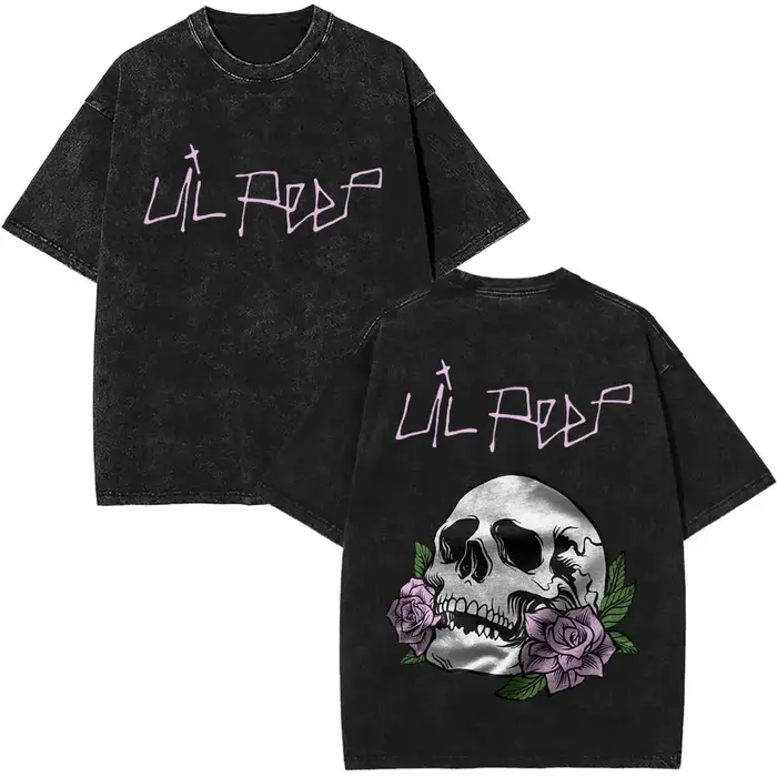Lavé Vintage rappeur Lil Peep Album de musique 2025 T-shirts hommes femmes mode Hip Hop rétro