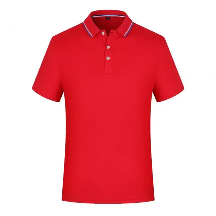 Polo uni pour hommes, col rayé, manches courtes, séchage rapide, respirant, décontracté, pour un usage quotidien, vêtements de travail