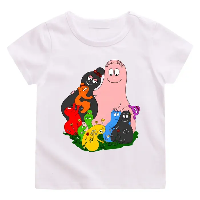Barbapapa T-shirt 100% coton Camisetas décontracté doux Kawaii mignon garçons/filles dessin animé