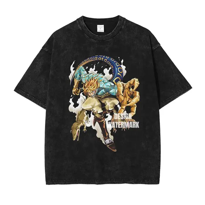 Bandai Stardust croisé T-shirt Manga Vintage lavé JOJO t-shirts surdimensionné JOJO DIO Jotaro Jolyn