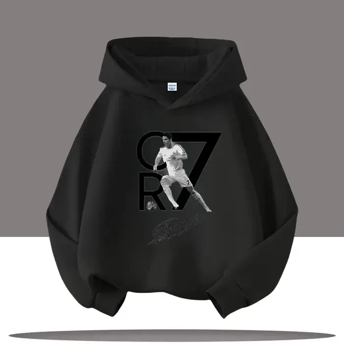 Ronaldo enfants à manches longues sweat à capuche nouvelle mode Football étoile dessin animé imprimé