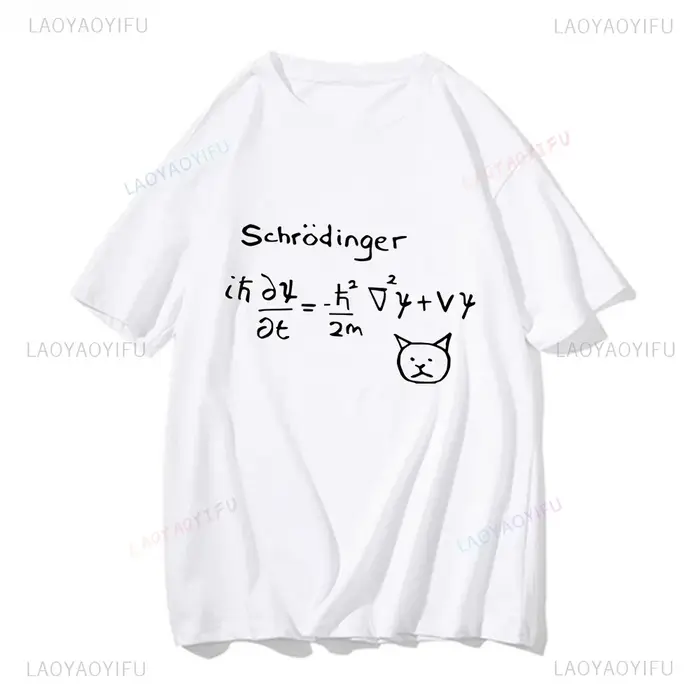 Drôle Schrodinger's Cat Quantum Mechanics T-shirts mode Manga bande dessinée hommes formule beaux T-