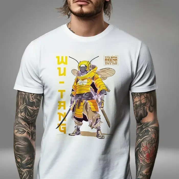 Wu Tang Clan Global Tour Mercah T-shirt imprimé graphique haut de gamme de luxe hommes femmes