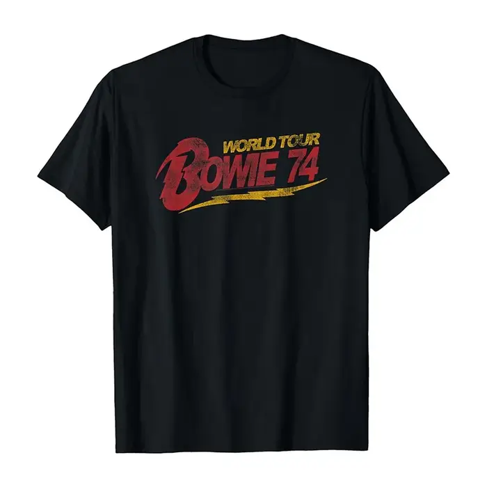 T-shirt imprimé rétro américain pour hommes et femmes, Top David Bowie Rock Singer Art