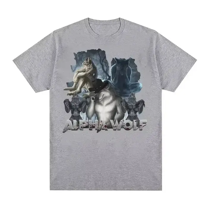 T-shirt amusant motif loup déchiqueté