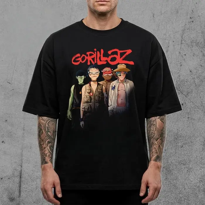 Gorillaz TOTTENHAM STADIUM 20TH JUNE 2026 Merch Summer T Shirt Coton Unisexe Hommes Femmes T-Shirt Fans Vintage Casual Tee