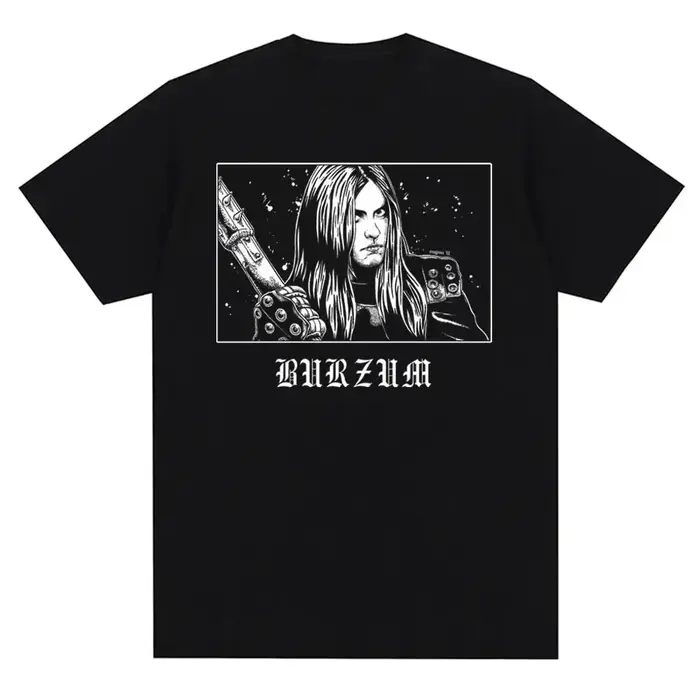 T-shirt vintage en métal avec impression de couverture d'album Burzums