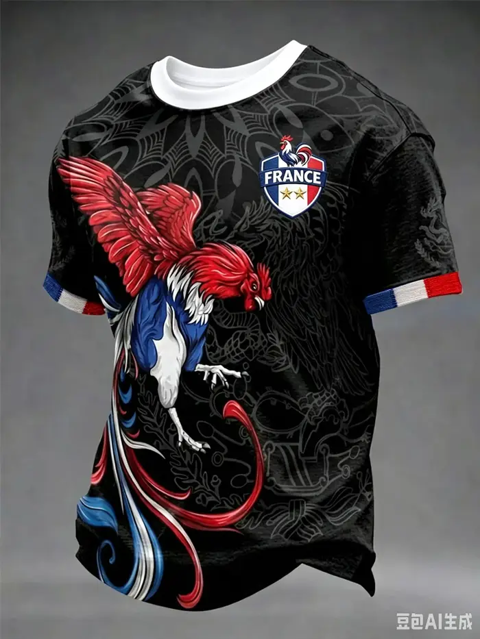 T-shirt de supporter de football France à manches courtes, respirant, séchage rapide, style streetwear décontracté, chemise de football tendance pour homme, nouveauté 2026