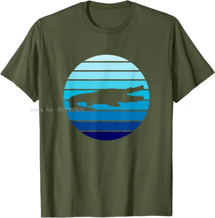 Nouveau T-shirt surdimensionné été Crocodile rétro décontracté coton