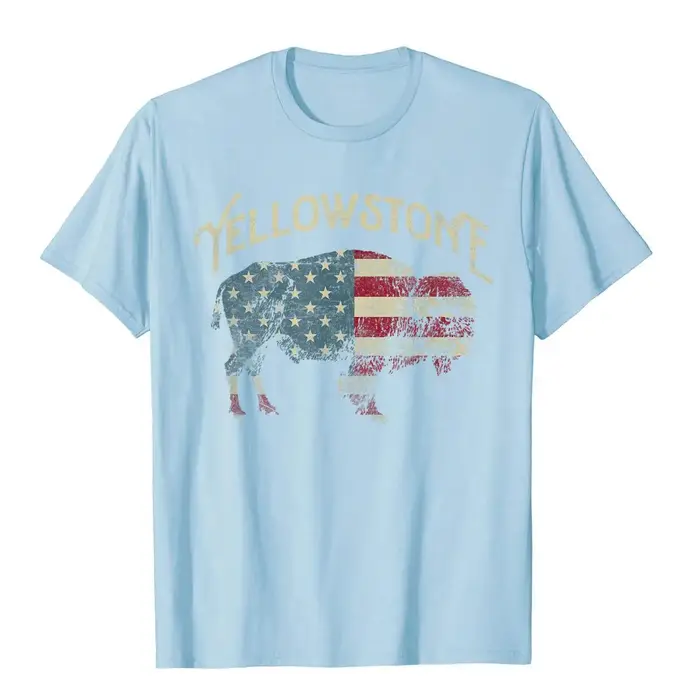 Vintage parc national de Yellowstone rétro T-Shirt Style chinois coton hommes hauts chemise à la mode populaire