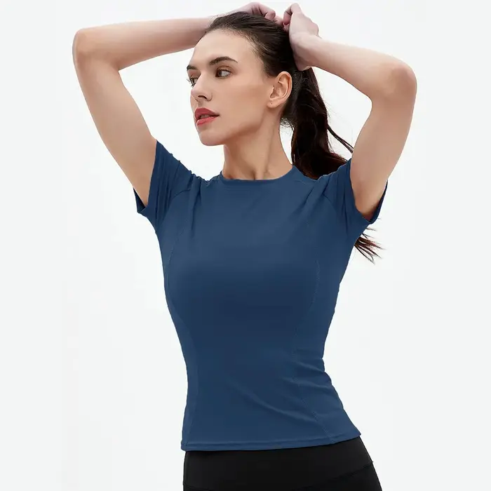 Haut de sport moulant et ajusté pour femme, course en plein air, entraînement physique, vêtements de