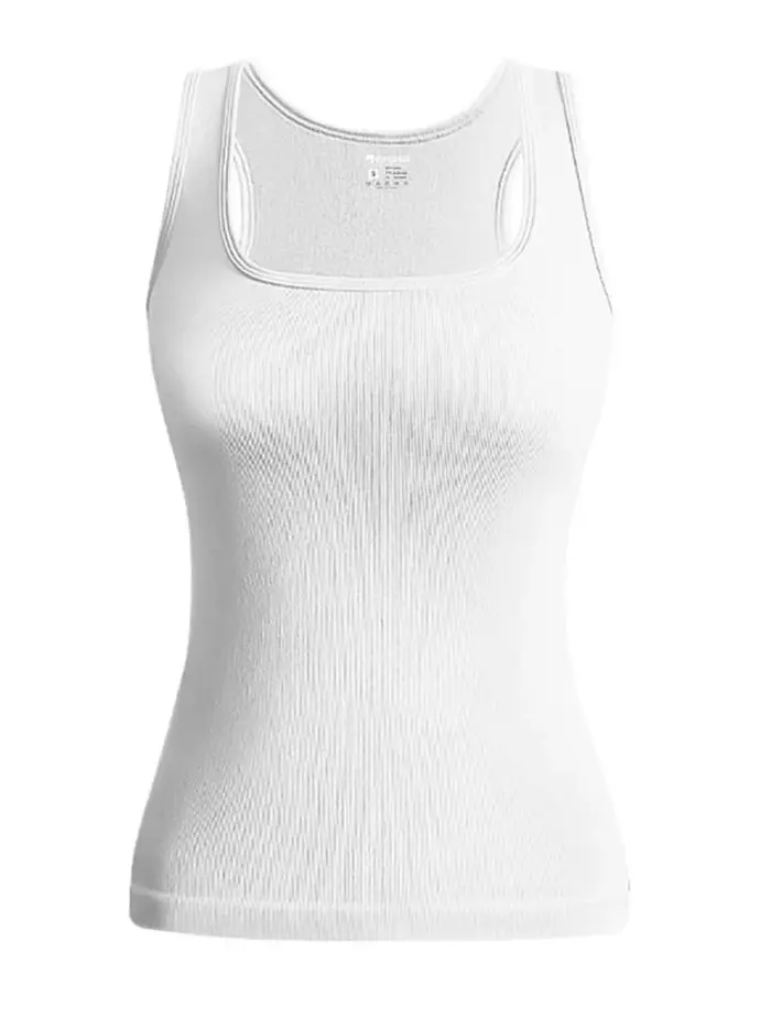 Offre spéciale été femmes basique élastique débardeur sans manches col carré gilet T-shirt mode Fitness Yoga femmes haut décontracté