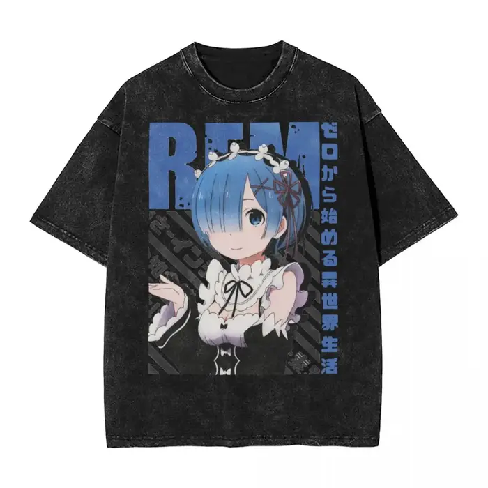T-Shirt pour Homme et Femme, Streetwear, Hip Hop, Vintage, Harajuku, Rezero Rem Re:Life In A Differe