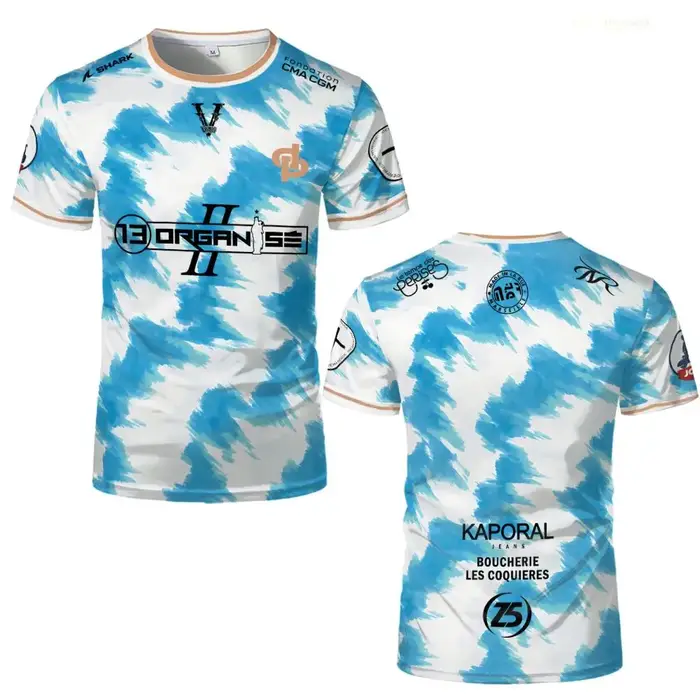 Nouveau JUL Marseille Rap maillot imprimé 13 organiser Hip Hop Football T-Shirt uniforme d'entraînem