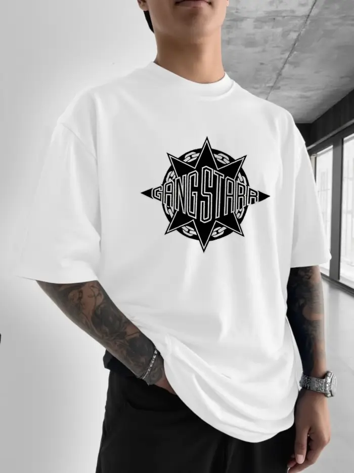 Gang Starr Logo imprimé T-Shirt mode Street Style étoile motif Design {hommes