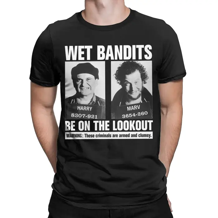 Home Alone-T-shirt à manches courtes et col rond pour homme