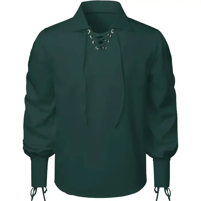 Chemise rétro médiévale à manches longues pour hommes et femmes