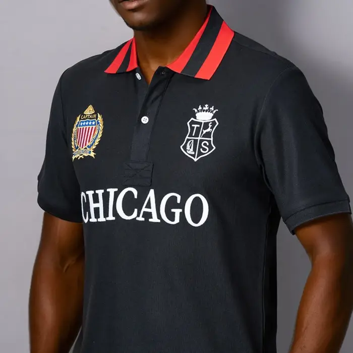 Polo pour homme USA Chicago à manches courtes