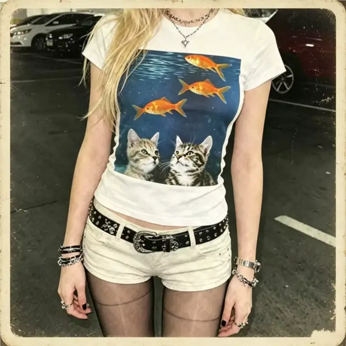 T-shirts et hauts imprimés rétro Emo Girls