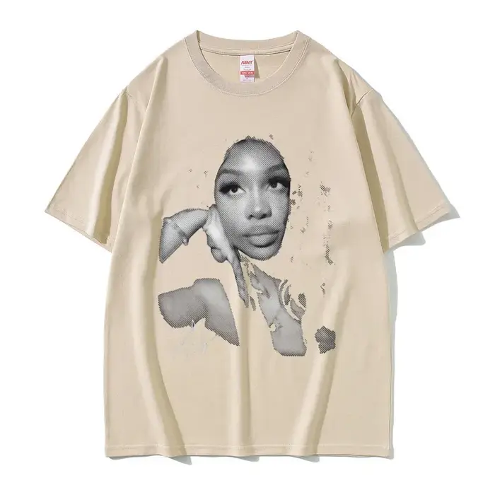 Rappeur SZA visage graphique T-shirt hommes femmes vêtements Hip Hop mode surdimensionné T-shirts