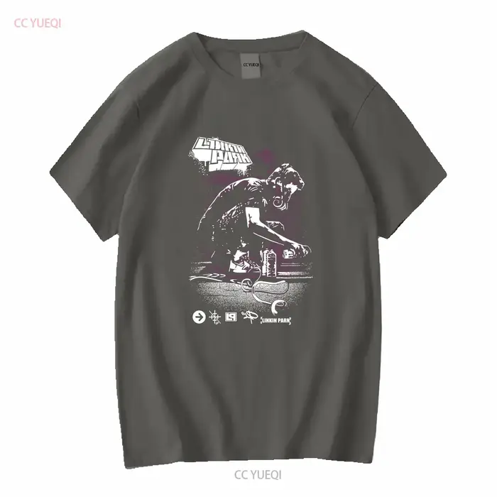 Black Linking Park Band T Shirt manches longues ou courtes vintage Vêtements de créateurs délavés Polyvalent Légèrement Élégant Mode décontractée