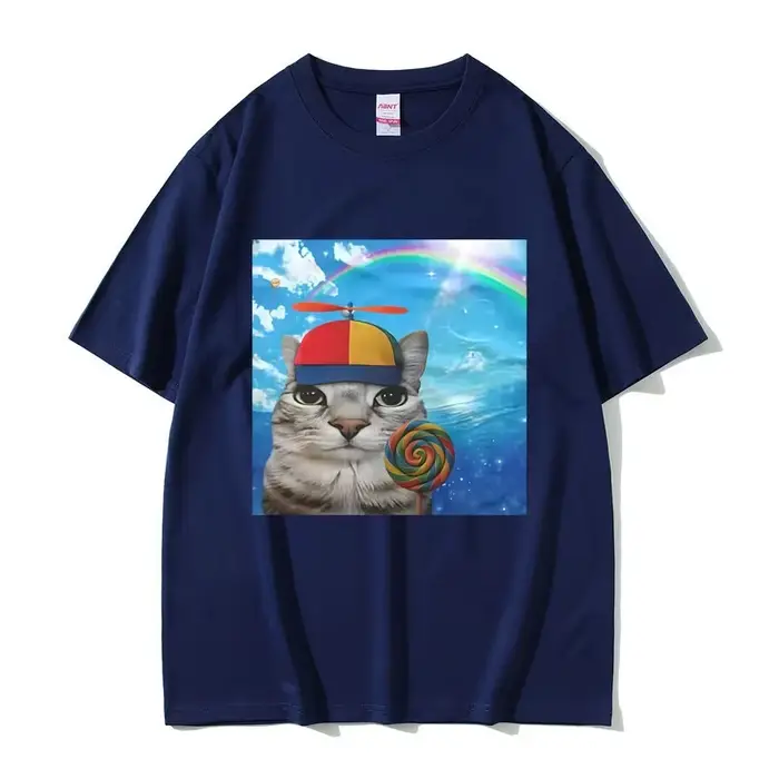 T-shirt humoristique avec motif de chat pour hommes et femmes