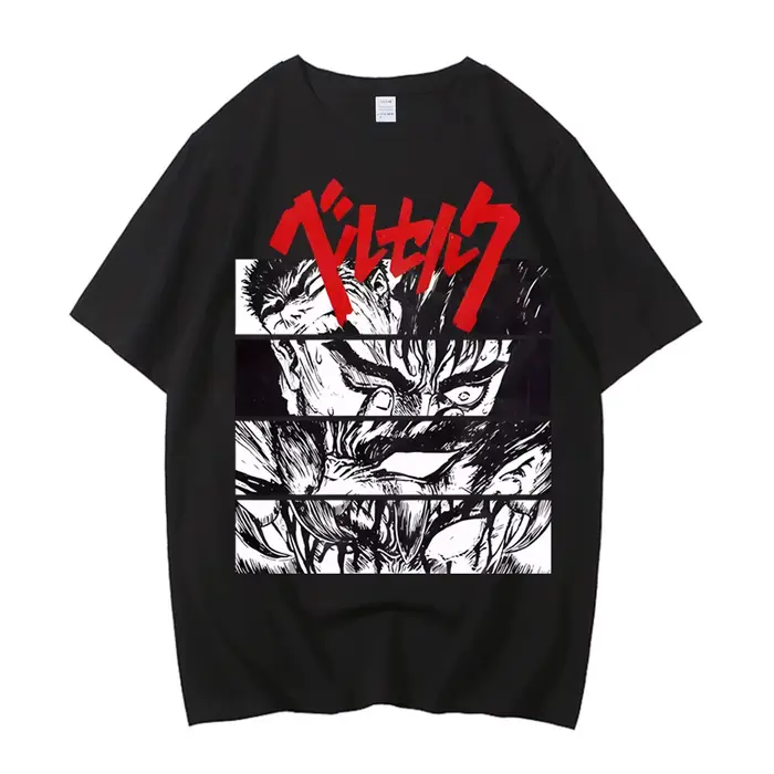 Anime Berserk T-shirt D'été Hommes Femmes Haute Qualité Coton Manches Courtes